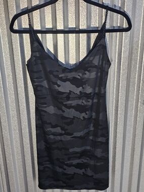 Women’s Black Camo Slip Dress